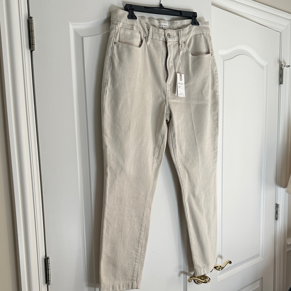 NWT good American bone color denim size 14